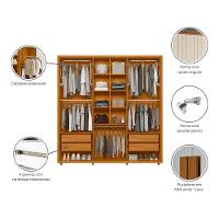 Guarda-Roupa Casal Madetec Portinari 6 Portas 4 Gavetas Ripado Angular Amortecimento Cabideiro Extensível