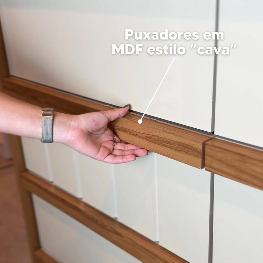 Cômoda 8 Gavetas Madetec Tarsila Corrediça Telescópica Ripado Angular Design Moderno - 7