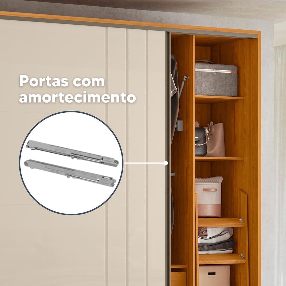 Guarda-Roupa Casal Madetec Dalí 2 Portas de Correr 8 Gavetas Cabideiro Extensível Escada Retrátil - 9
