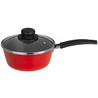 Panela Multiflon Essencial em Alumínio com Revestimento Interno Antiaderente e Tampa de Vidro com Saída de Vapor 18 cm – Vermelha - 1