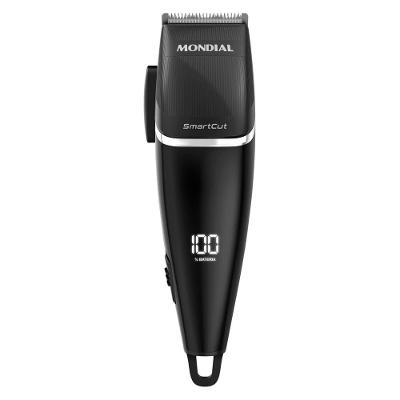 Máquina de Cortar Cabelo Mondial CR-11 Sem Fio Painel Digital 140min 4 Pentes Inox Bivolt