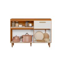 Balcão de Cozinha Poliman Sicília 120cm 3 Portas 1 Gaveta com Tampo Pés Reguláveis MDP Pintura UV Freijó Off White Acetinado - 3