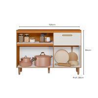 Balcão de Cozinha Poliman Sicília 120cm 3 Portas 1 Gaveta com Tampo Pés Reguláveis MDP Pintura UV Freijó Off White Acetinado - 4