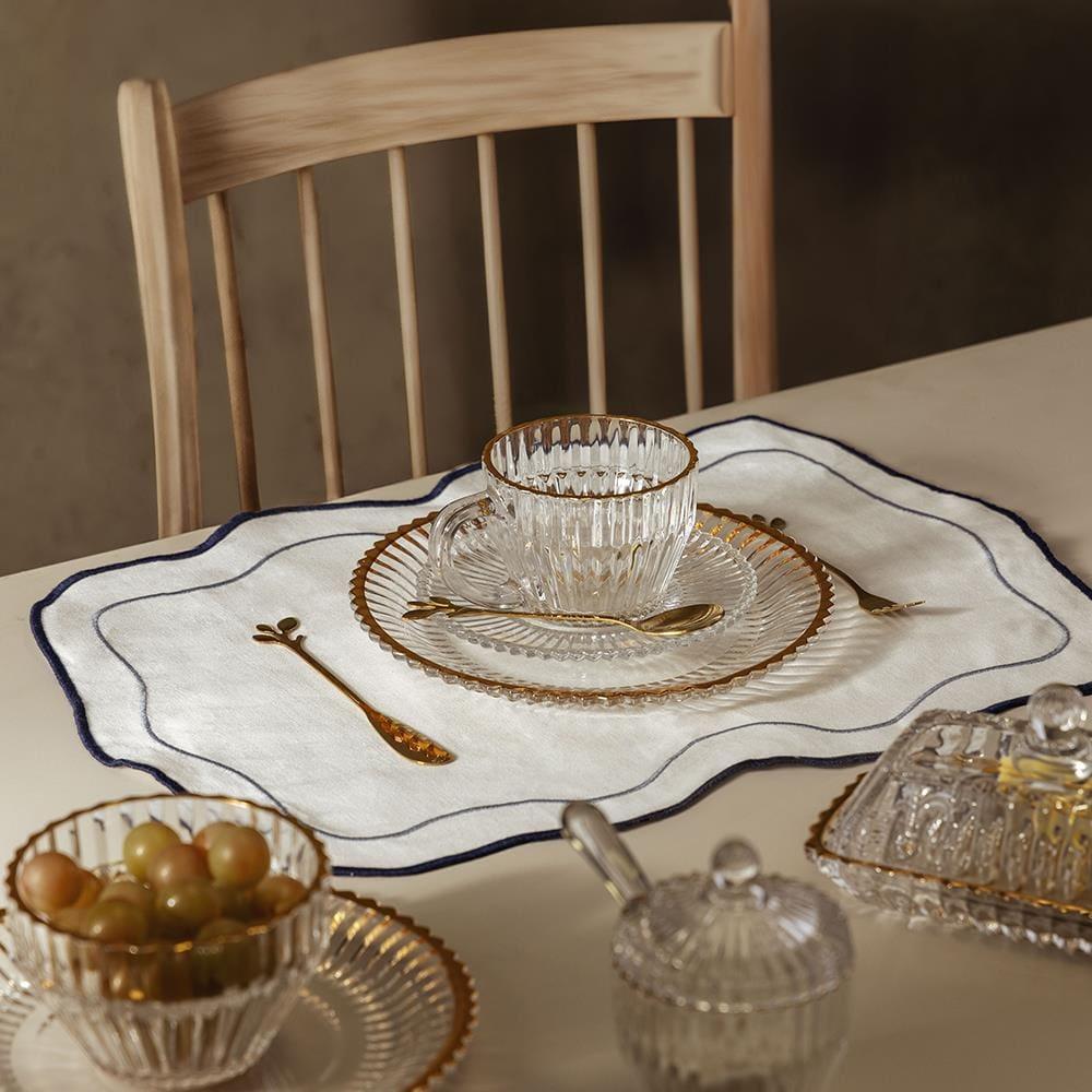 Açucareiro com Colher Wolff Império 8x8x11cm Cristal com Fio de Ouro - 5