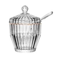 Açucareiro com Colher Wolff Império 8x8x11cm Cristal com Fio de Ouro - 2