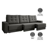 Sofá Retrátil 4 Lugares DDS Boston 230cm Velosuede Encosto Reclinável Braço Removível - 2
