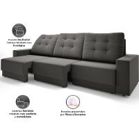 Sofá Retrátil 4 Lugares DDS Boston 230cm Velosuede Encosto Reclinável Braço Removível - 4