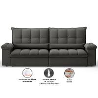 Sofá Retrátil 4 Lugares DDS Sofá Sideral 230cm Molas Bonnel Velosuede Encosto Reclinável Braço Removível - 3