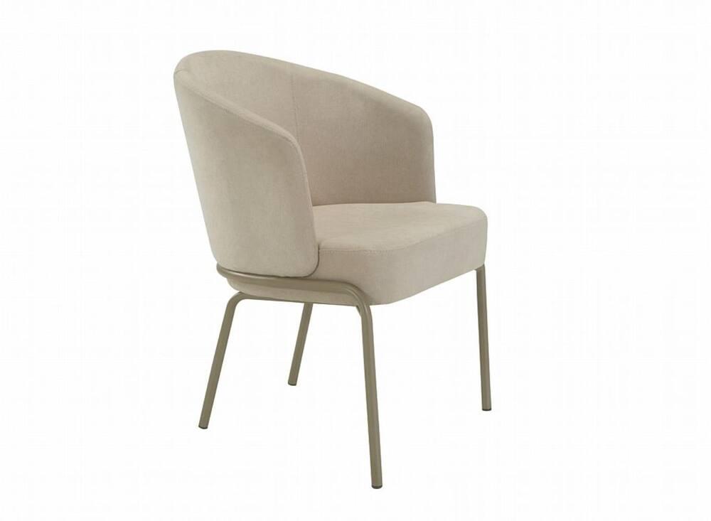 Poltrona Herval Hermes Pés em Metal Assento D33 Encosto D28 Bege - 2