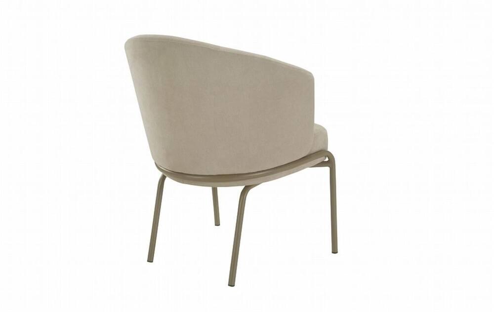 Poltrona Herval Hermes Pés em Metal Assento D33 Encosto D28 Bege - 3