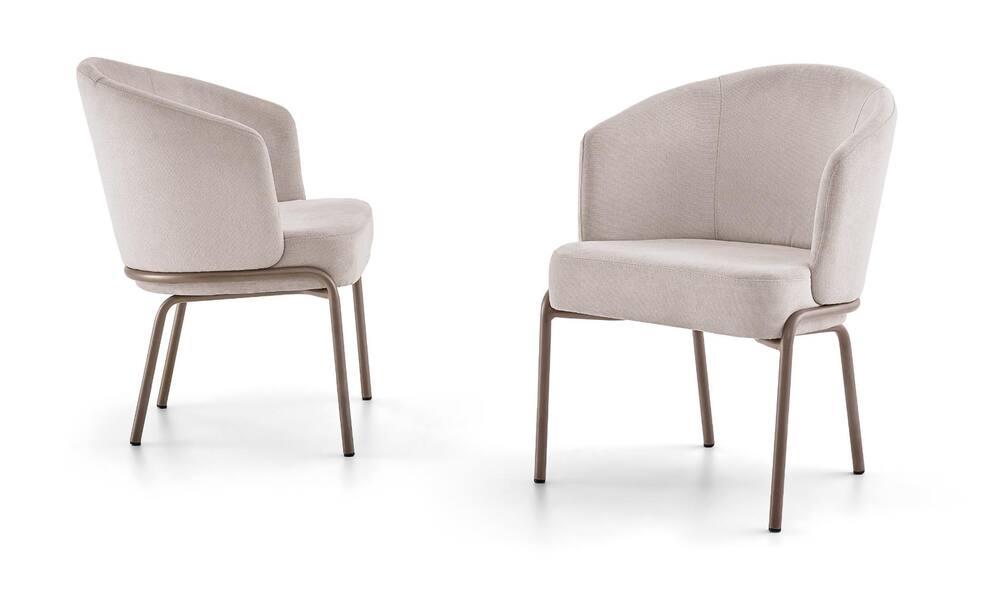 Poltrona Herval Hermes Pés em Metal Assento D33 Encosto D28 Bege - 4