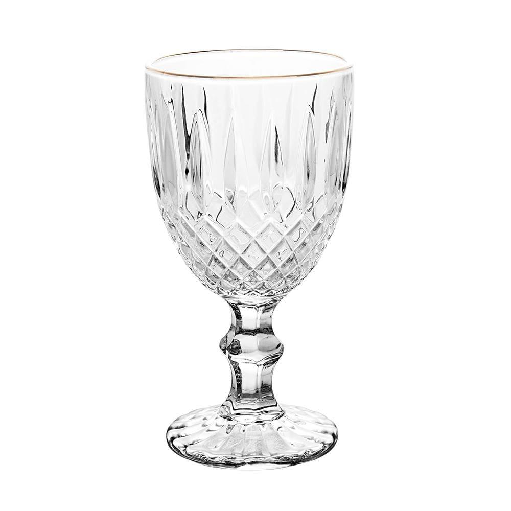 Conjunto 6 Taças de Água Wolff Greek 320ml Vidro Fio Dourado Clássico - 3