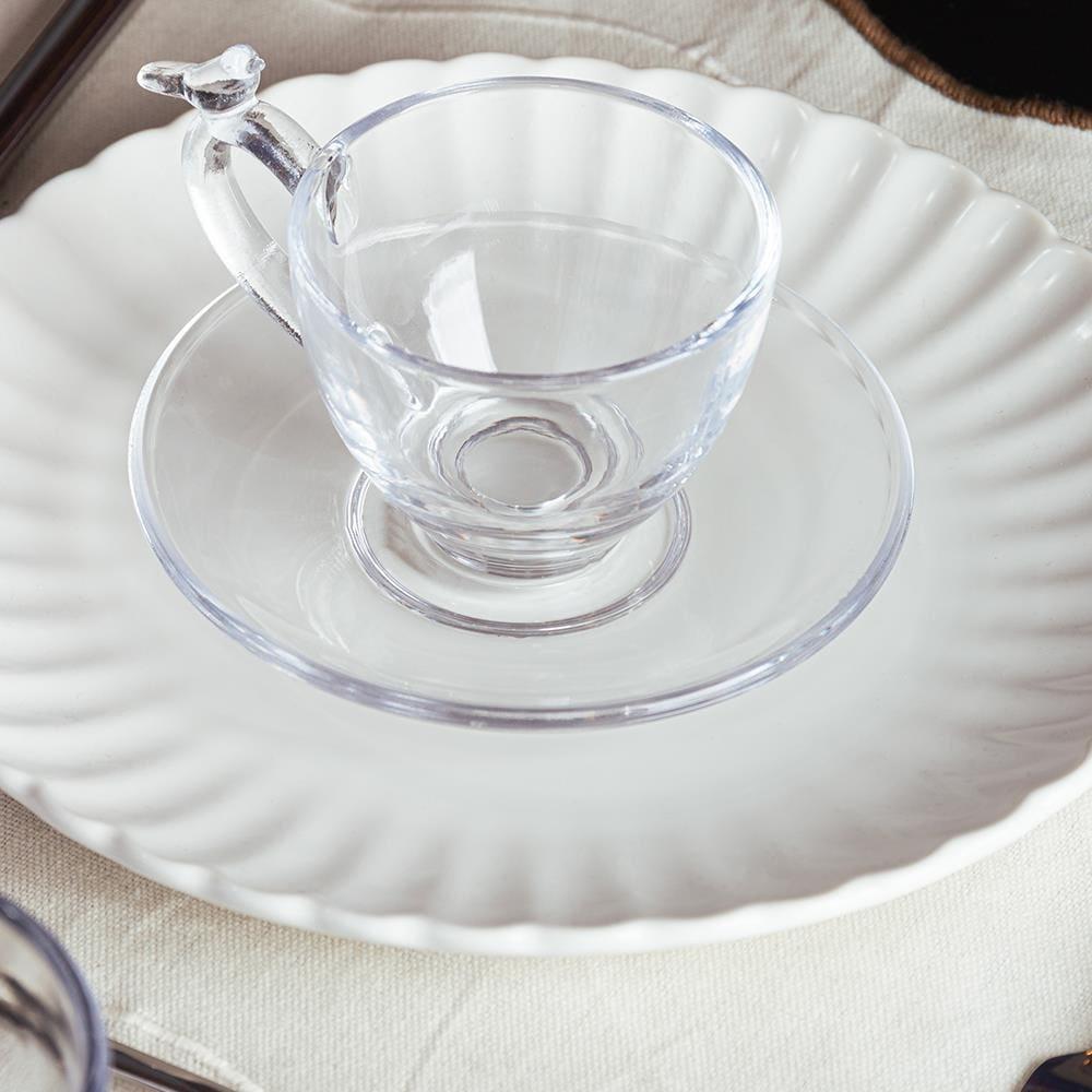 Conjunto 4 Xícaras de Chá Wolff Bird 180ml com Pires Cristal Ecológico - 6