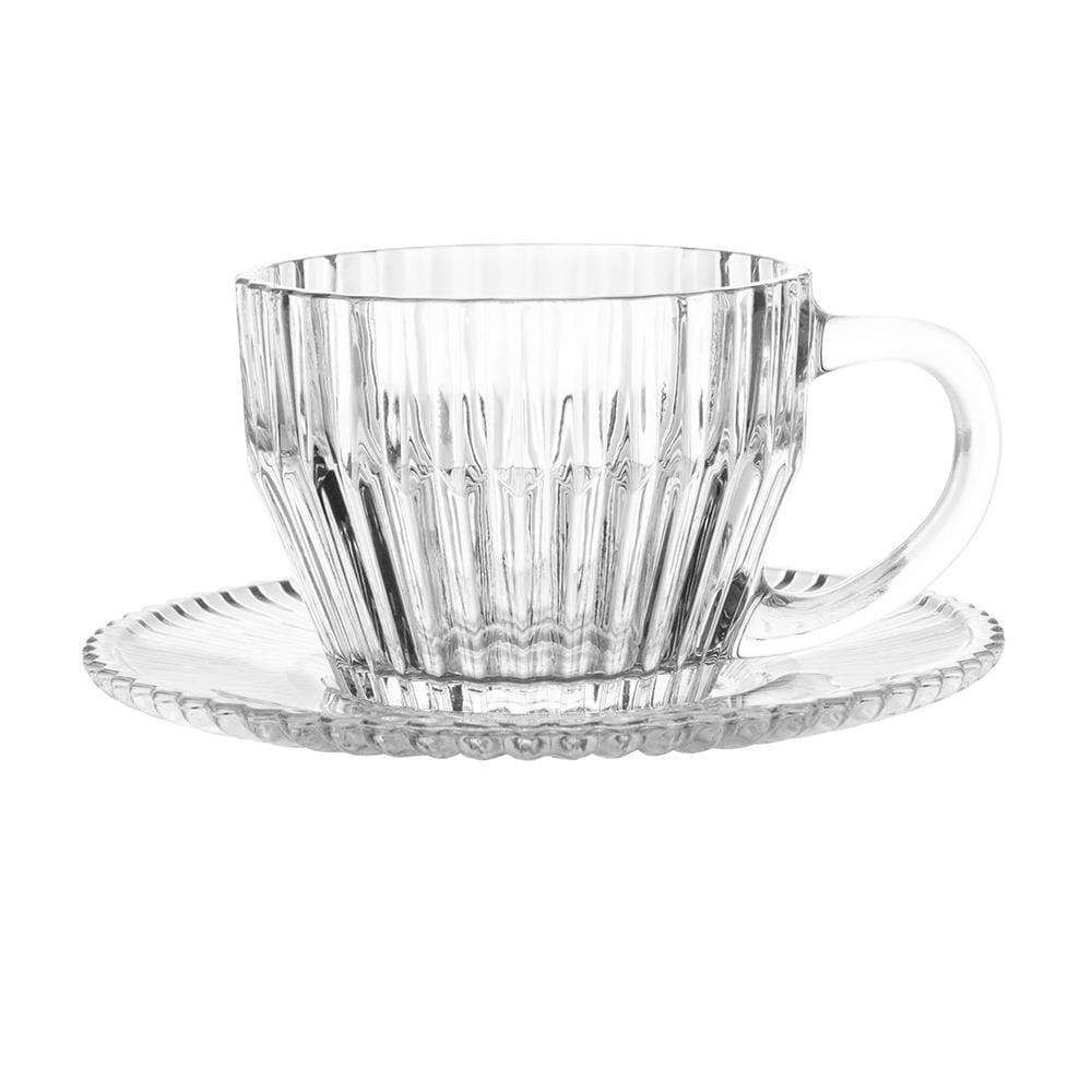 Conjunto 4 Xícaras de Chá Wolff Império 220ml com Pires Cristal Design Clássico - 4