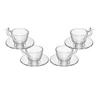 Conjunto 4 Xícaras de Café Wolff Bird 80ml com Pires Cristal Ecológico Relevo Artístico - 1