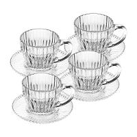Conjunto 4 Xícaras de Café Wolff Império 110ml com Pires Cristal Design Clássico - 1