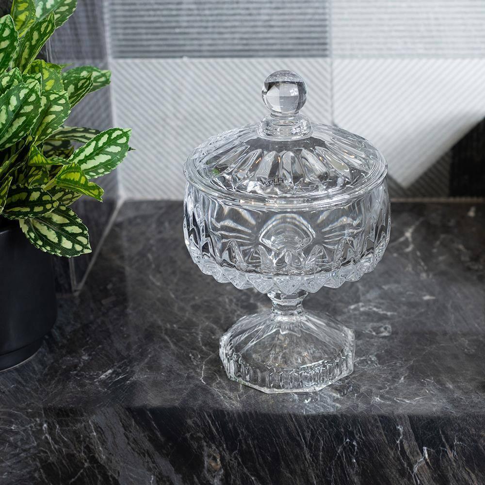 Potiche com Pé Wolff Louise Cristal 14x23cm Acabamento Premium - 3