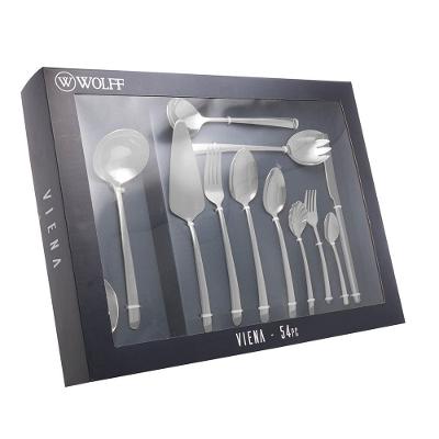 Faqueiro 54 Peças Wolff Viena Aço Inox com Caixa Litografada Design Clássico