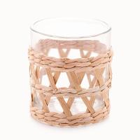 Conjunto 4 Copos Baixos Wolff 320ml Vidro com Sisal Natural Design Rústico - 2