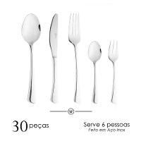 Faqueiro 30 Peças Wolff Verona Aço Inox Design Contemporâneo Alta Durabilidade - 2