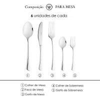 Faqueiro 30 Peças Wolff Verona Aço Inox Design Contemporâneo Alta Durabilidade - 3