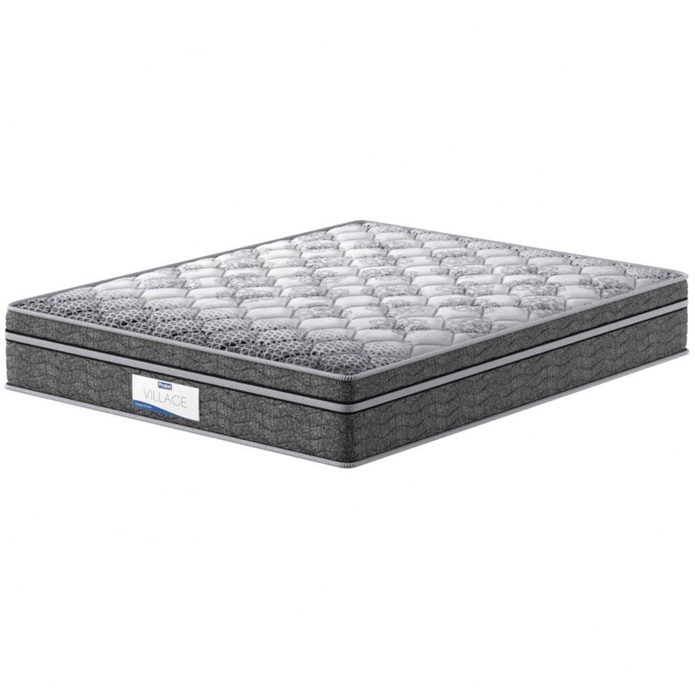 Cama Box King Size Probel Village D28 com Molas Ensacadas e Pillow Euro 68x193x203cm - Branco/Preto - 3