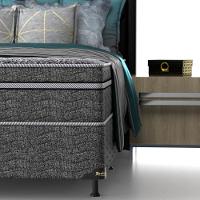 Cama Box King Size Probel Village D28 com Molas Ensacadas e Pillow Euro 68x193x203cm - Branco/Preto - 6