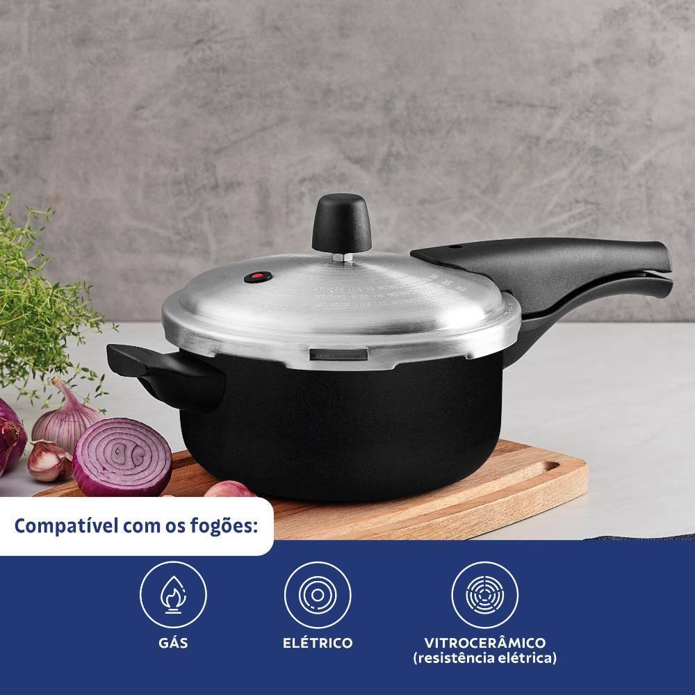 Panela de Pressão Tramontina Vancouver Effect 3L Antiaderente Starflon Max Alumínio Preta - 5