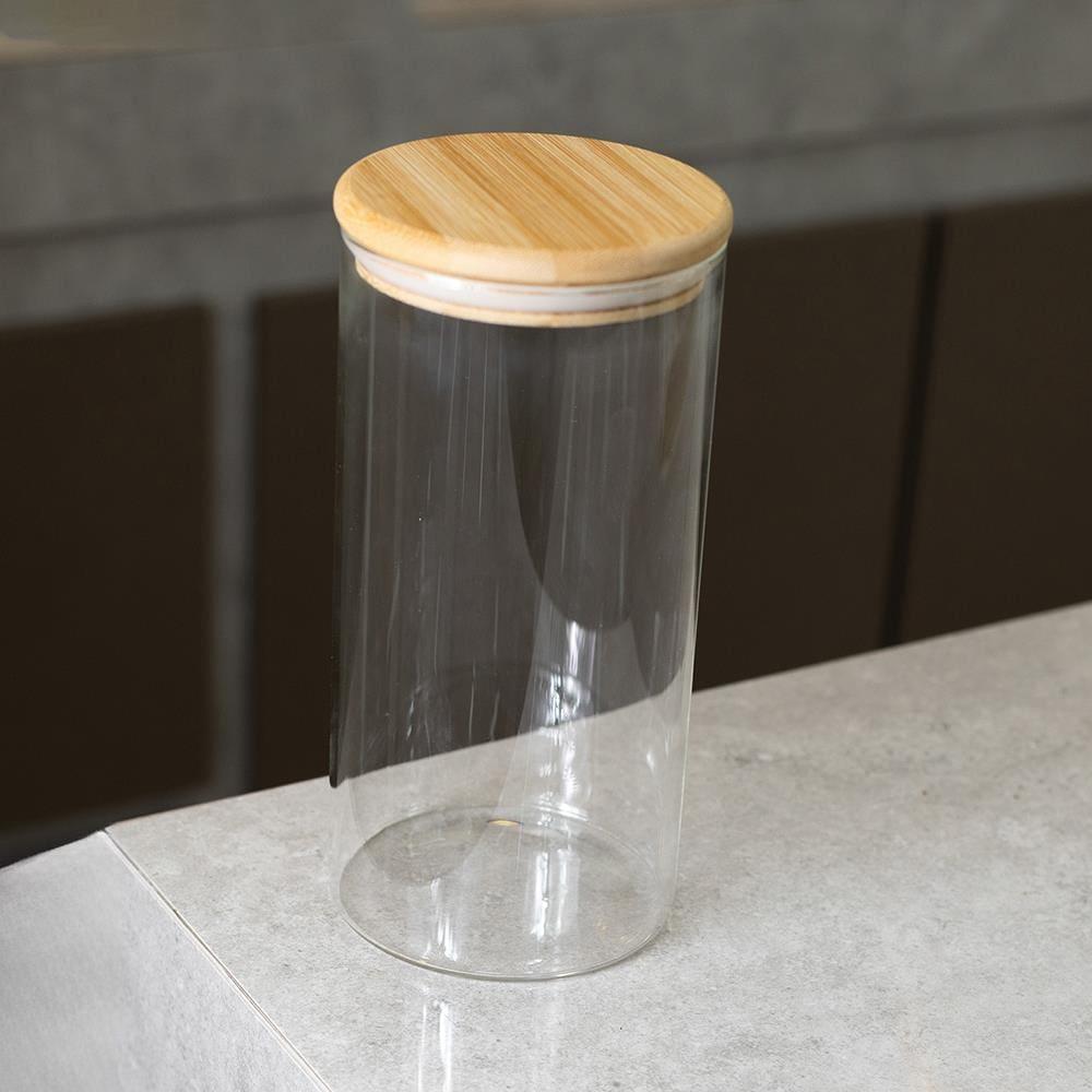 Porta Mantimento Wolff 120ml Vidro Borossilicato com Tampa Bambu Elegante - 5