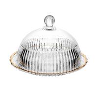 Queijeira com Tampa Wolff Império 20x20x13,5cm Cristal Fio de Ouro com Tampa Alta - 1