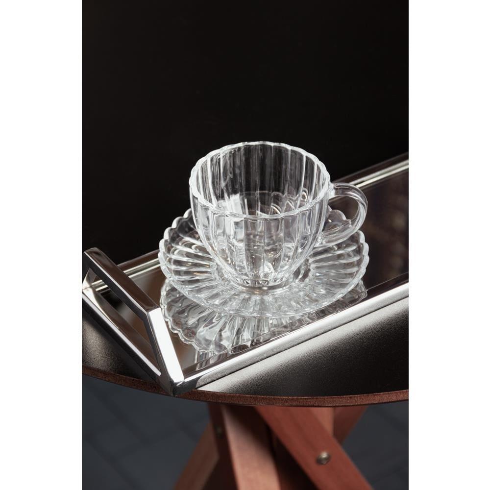 Conjunto 6 Xícaras Chá Wolff Pétala 200ml Vidro com Pires Elegante - 8