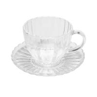 Conjunto 6 Xícaras Chá Wolff Pétala 200ml Vidro com Pires Elegante - 2