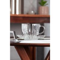 Conjunto 6 Xícaras Chá Wolff Pétala 200ml Vidro com Pires Elegante - 9