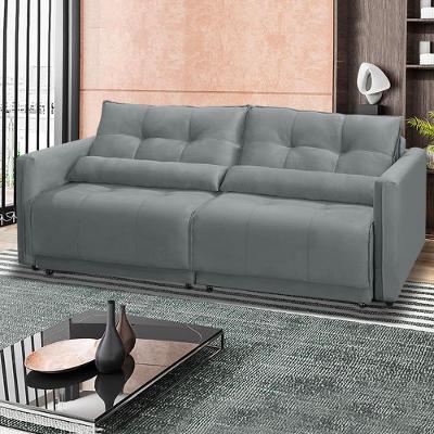 Sofá-Cama RBF Móveis Ibiza 3 Lugares 212cm Reclinável com Rodízios
