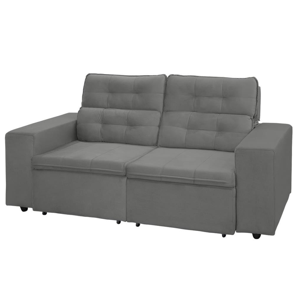 Sofá RBF Móveis Berlin 3 Lugares 202cm Retrátil Reclinável com Rodízios - 2