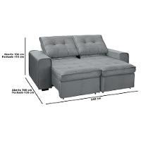 Sofá RBF Móveis Cedro 4 Lugares 242cm Bipartido Retrátil Reclinável - 5