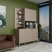 Cozinha Compacta Bartira Safira 135cm 5 Portas e 3 Prateleiras - 1