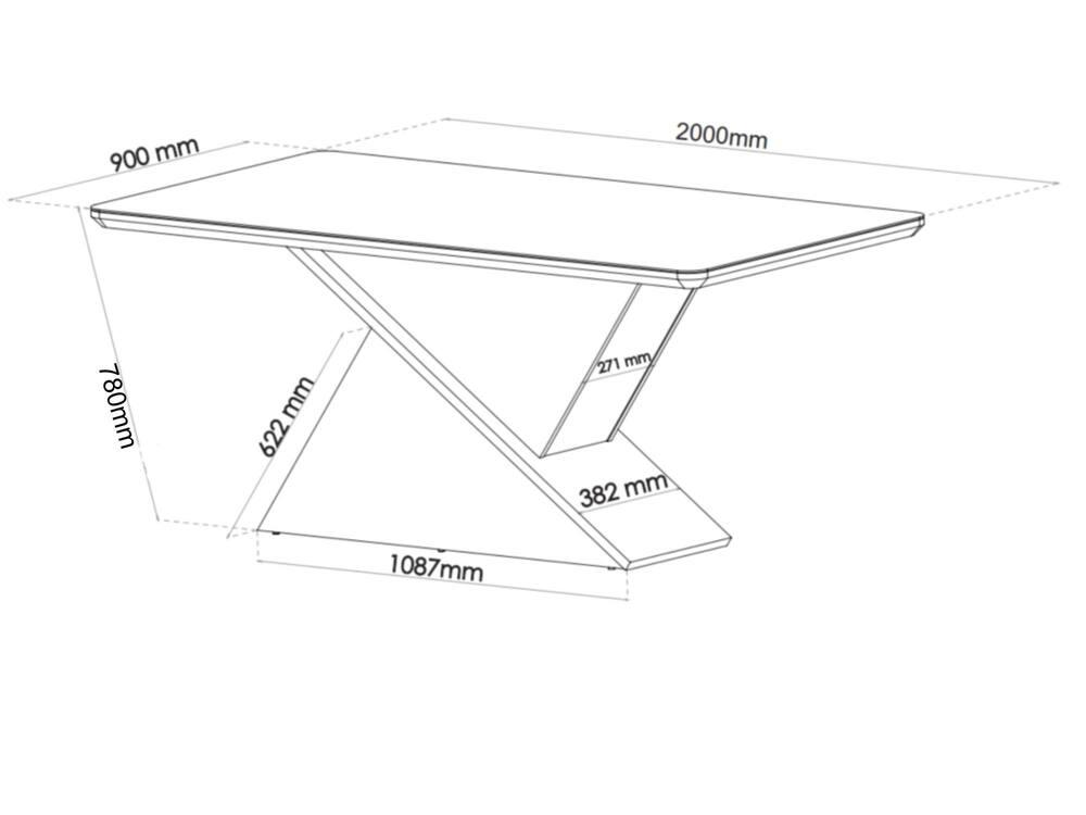 Conjunto Mesa de Jantar Viero Atlantis 200x90cm 8 Cadeiras Estofadas Tampo de Vidro Revestimento em Veludo - 8