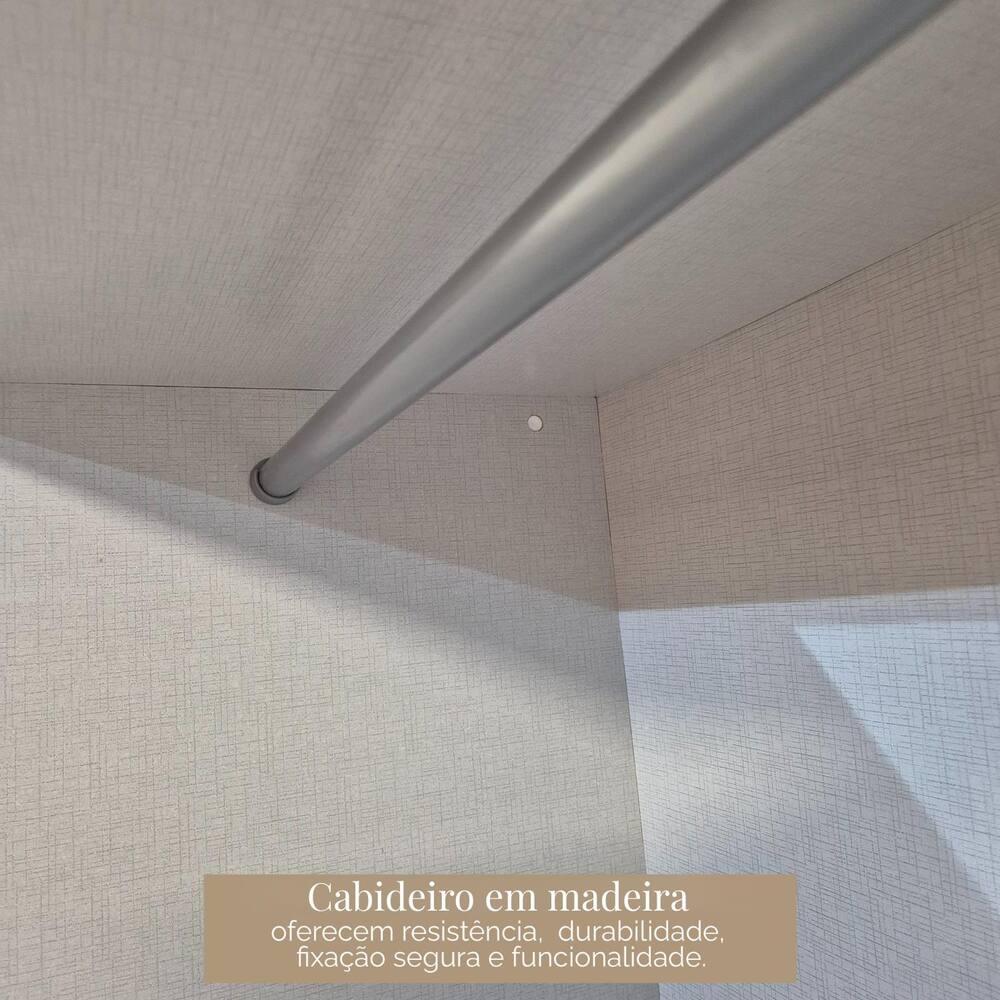 Guarda-Roupa Casal Maxel Residence 208x185x47cm 3 Portas de Correr 4 Gavetas Espelho - 5