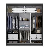 Guarda-Roupa Casal Maxel Residence 208x185x47cm 3 Portas de Correr 4 Gavetas Espelho