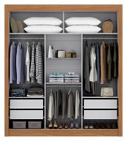 Guarda-Roupa Casal Maxel Móveis Residence 208x185cm 3 Portas de Correr 4 Gavetas - 3