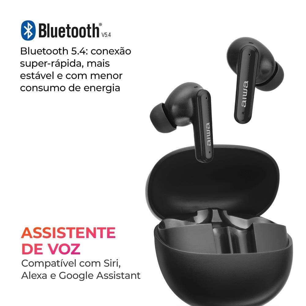 Fone de Ouvido Earbud AIWA AWS-EB-04B Cancelamento de Ruído IPX4 26h de Bateria Preto - 8