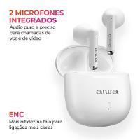 Fone de Ouvido Eardbud AIWA AWS-EB-05-W Bluetooth Cancelamento de Ruído e 24h de Bateria Branco - 6