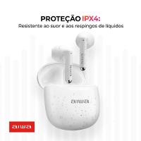 Fone de Ouvido Eardbud AIWA AWS-EB-05-W Bluetooth Cancelamento de Ruído e 24h de Bateria Branco - 7