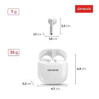 Fone de Ouvido Eardbud AIWA AWS-EB-05-W Bluetooth Cancelamento de Ruído e 24h de Bateria Branco - 9