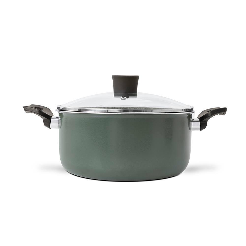 Caçarola Multiflon Ekó 24cm Antiaderente Tampa Vidro Verde - 2