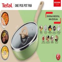Panela Wok Tefal One Pick Pot 22cm Alumínio Antiaderente Indução Tampa Vidro Verde - 5