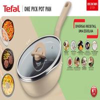 Panela Wok Tefal One Pick Pot 22cm Alumínio Antiaderente Indução Tampa Vidro Vanila - 5