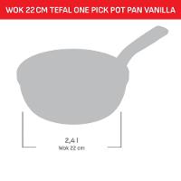 Panela Wok Tefal One Pick Pot 22cm Alumínio Antiaderente Indução Tampa Vidro Vanila - 10