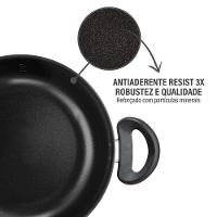 Jogo de Panelas Rochedo Robusta 5 Peças Antiaderente Resist 3X Tampa Vidro Grafite